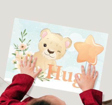 Set de table enfant lion joyeux illustré - TenStickers