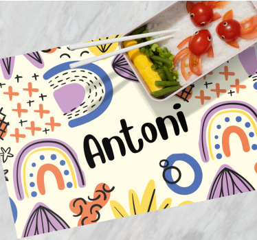 Set de table enfant motifs de noms colorés - TenStickers