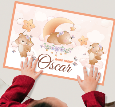 Set de table enfant ours avec Étoiles - TenStickers