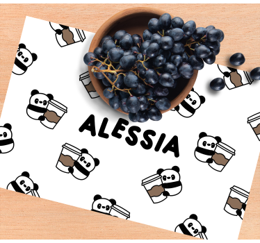 Set de table enfant personnages pandas mignons - TenStickers