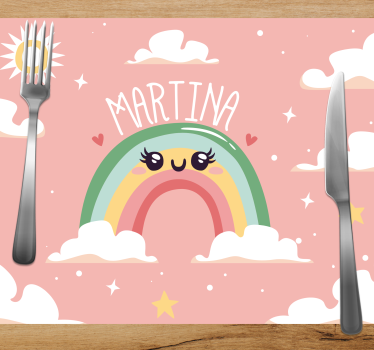 Set de table enfant scène de joyeux arc-en-ciel - TenStickers