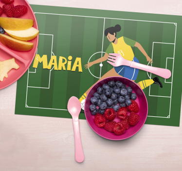 Set de table footballeuse à personnaliser - TenStickers