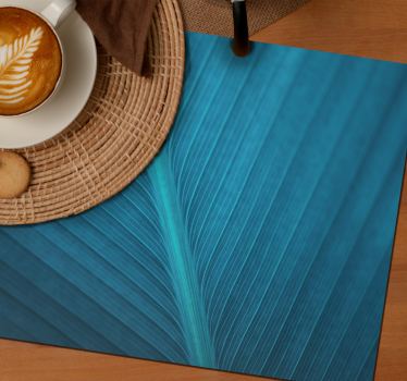 Set de table forme moderne Grande feuille gris bleu - TenStickers