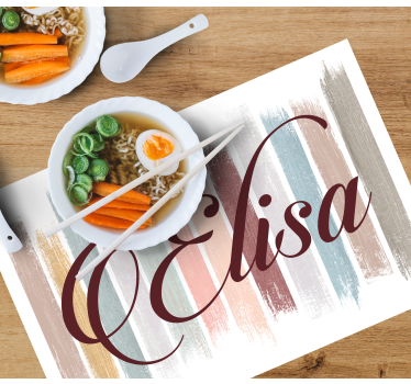 Set de table coups de pinceau couleur terre avec prénom - TenStickers