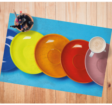 Set de table moderne assiettes circulaires colorées - TenStickers
