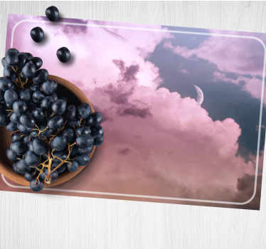 Set de table moderne ciel nuageux et lune - TenStickers