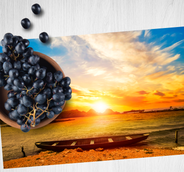 Set de table moderne coucher de soleil sur la rivière - TenStickers