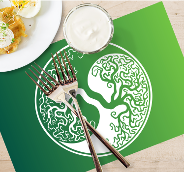 Set de table moderne emblème de branches d'arbre - TenStickers