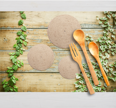 Set de table moderne et sous-verres naturels - TenStickers