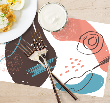 Set de table moderne formes abstraites vives - TenStickers