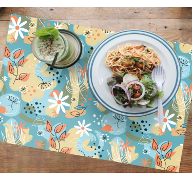 Set de table moderne inspiré floral - TenStickers