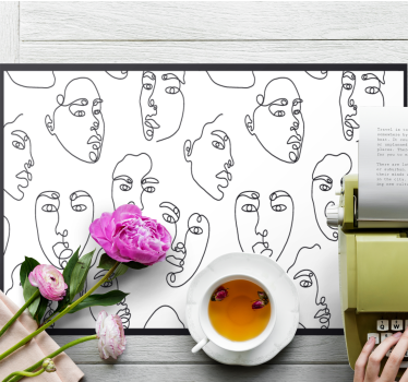 Set de table moderne ligne de visage abstrait - TenStickers