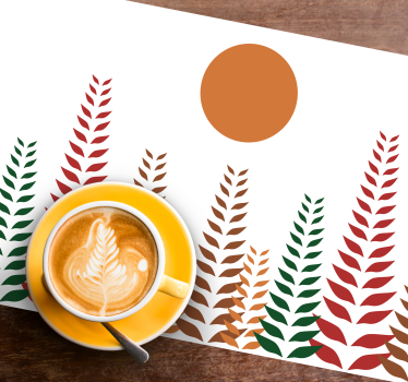 Set de table moderne motif feuilles élégant - TenStickers