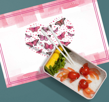 Set de table moderne motif papillons en cœur - TenStickers
