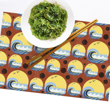Set de table moderne motif vagues stylisées - TenStickers