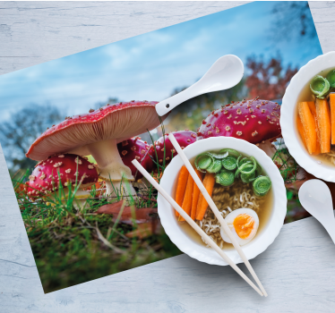 Set de table moderne scène culinaire champignon - TenStickers