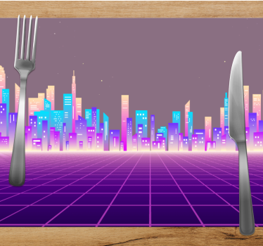 Set de table moderne scène de paysage urbain futuriste - TenStickers