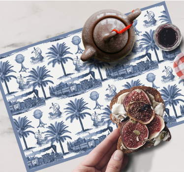 Set de table moderne scènes de voyage nostalgiques - TenStickers
