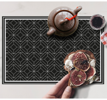 Set de table moderne surface noire géométrique - TenStickers