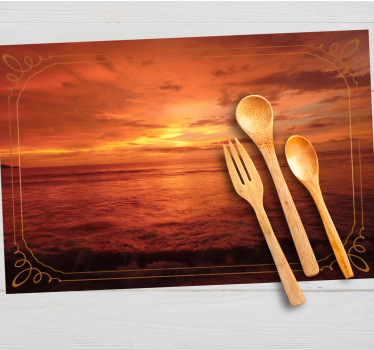 Set de table moderne vue sur la mer au crépuscule - TenStickers