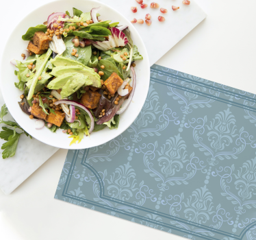 Set de table élégant baroque floral bleu - TenStickers