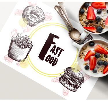 Set de table original illustrations de fast food - TenStickers