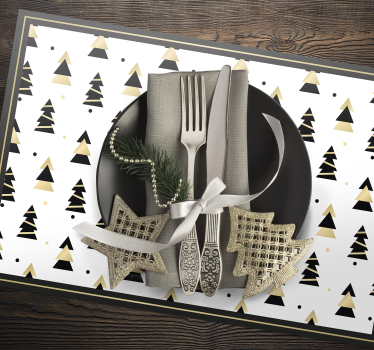 set de table pour noel Modèle d'arbre élégant de noël - TenStickers