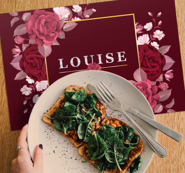 Sets de table en vinyl personnalisables avec des roses - TenStickers