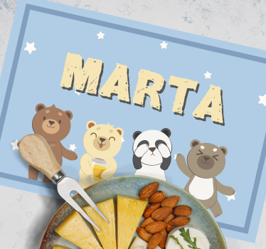 Sets de table personnalisables enfants Oursons - TenStickers