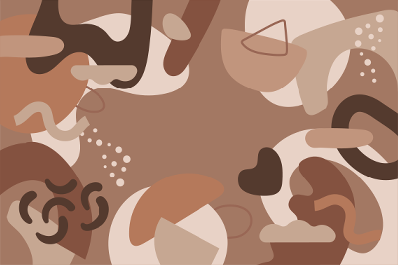 Set de table moderne formes abstraites mocha mousse - TenStickers