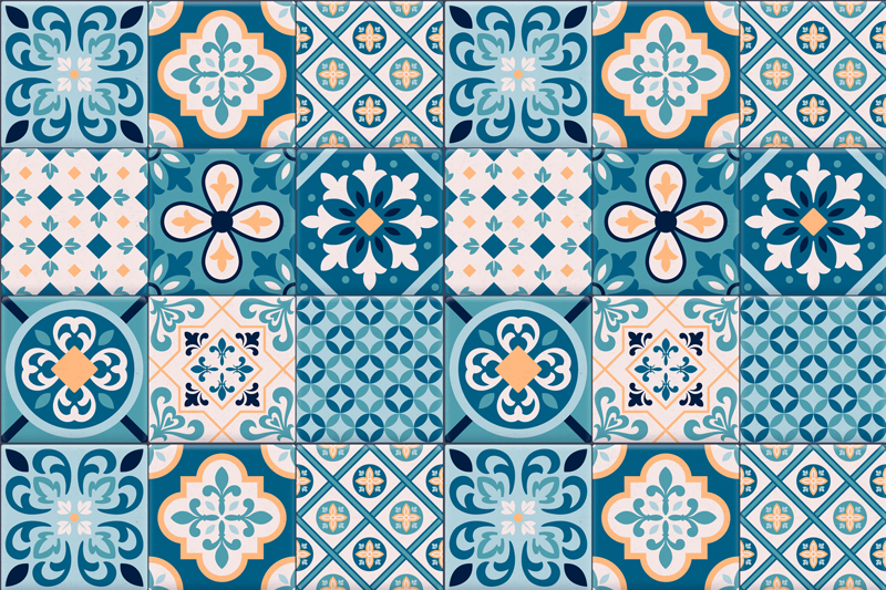 Set de table original hydraulique turquoise - TenStickers