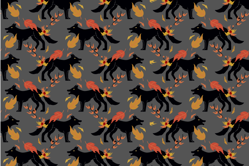 Set de table halloween renards en flammes - TenStickers