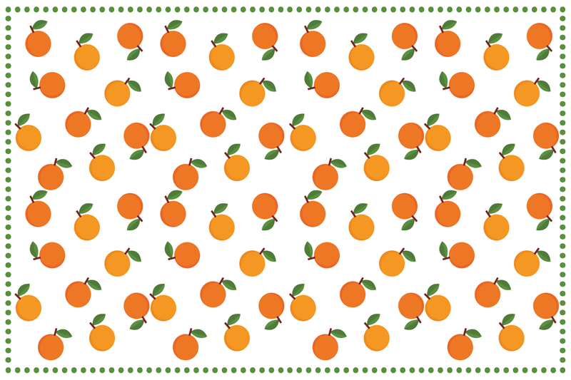 Set de table original oranges aux feuilles vertes - TenStickers
