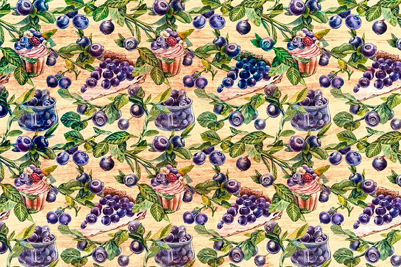Set de table original motif cupcake myrtille - TenStickers