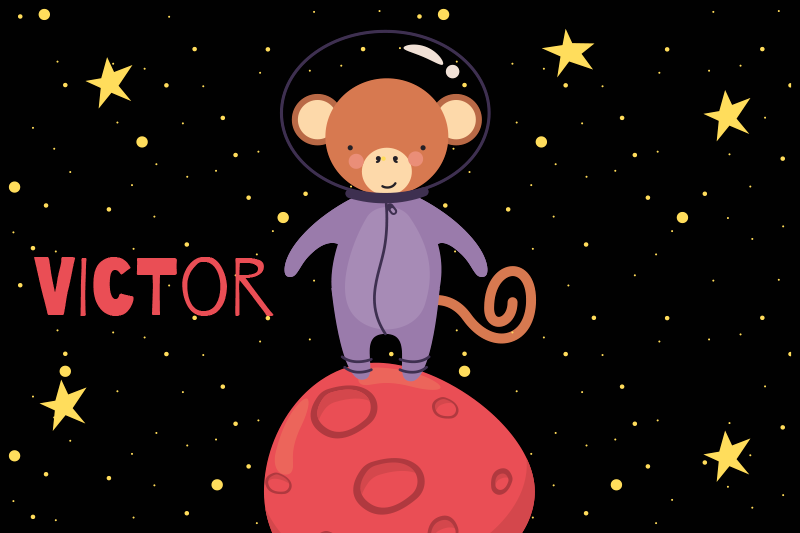 Set de table enfant aventure de l'astronaute singe - TenStickers