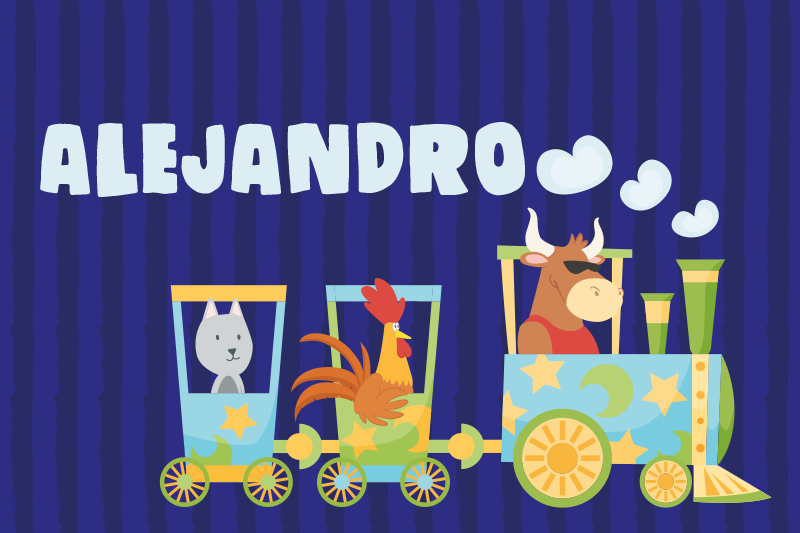 Set de table enfant animaux de train colorés - TenStickers