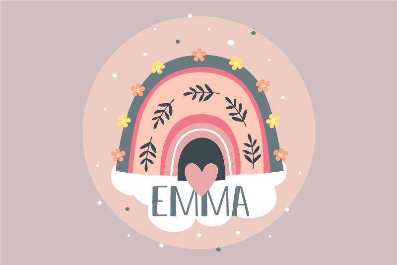 Set de table enfants arc-en-ciel personnalisable - TenStickers