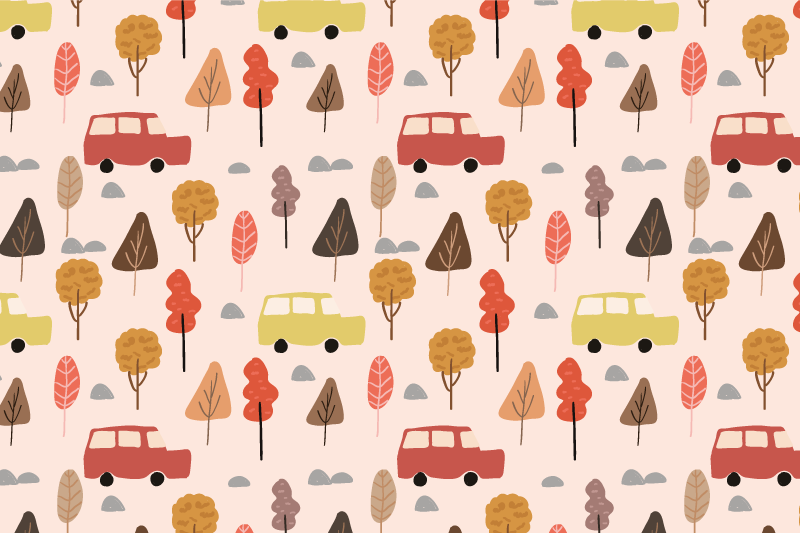 Set de table enfant arbres de voitures colorés - TenStickers