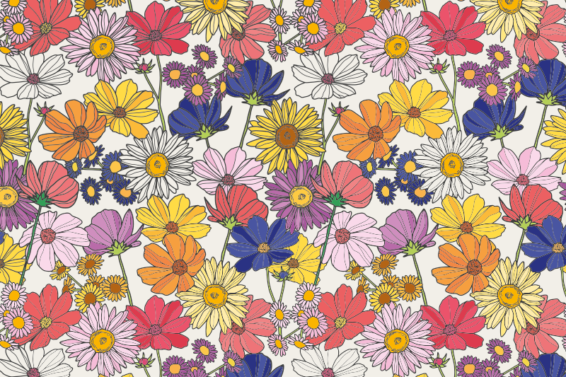 Set de table enfant arrangement botanique vibrant - TenStickers