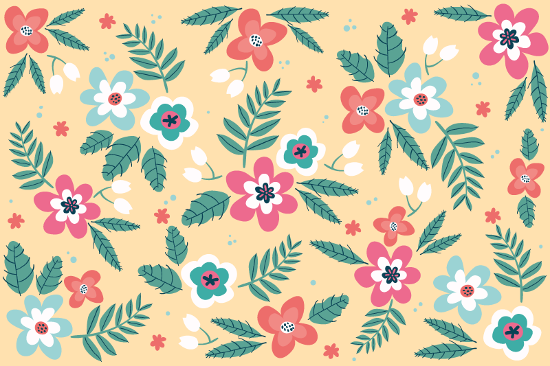 Set de table original design à motifs floraux - TenStickers