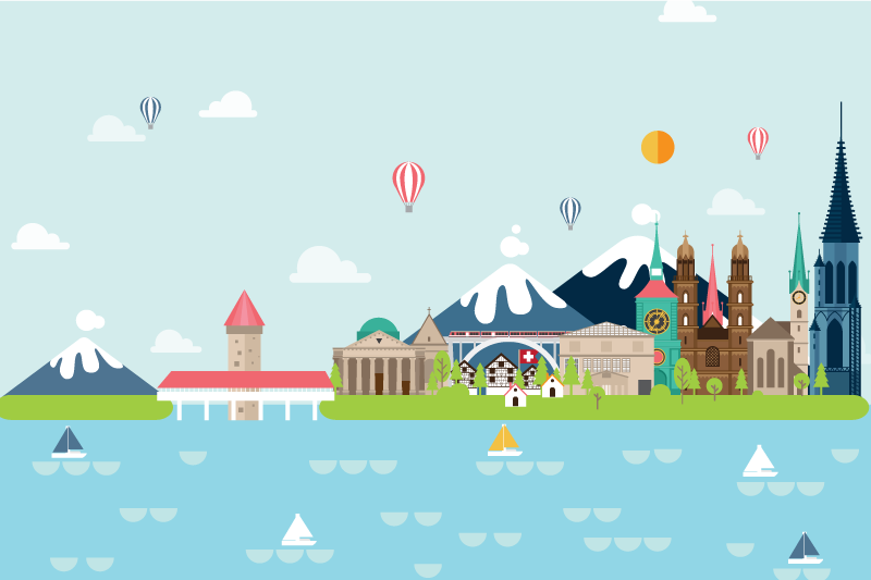 Set de table original scène colorée de ville - TenStickers