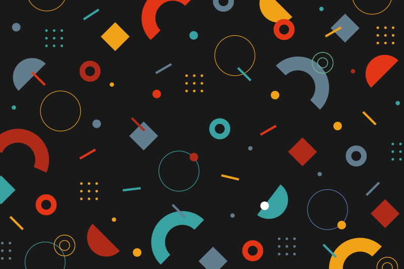 Set de table moderne motif géométrique coloré - TenStickers