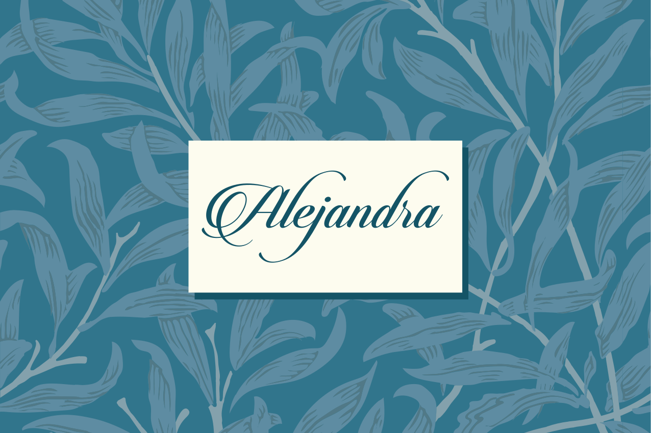 Set de table avec prénom design feuille élégant - TenStickers