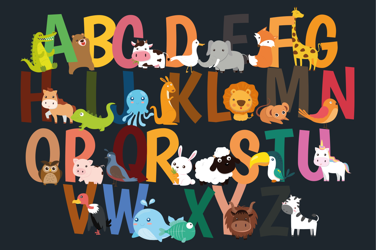 Set de table enfant personnages animaux alphabet - TenStickers