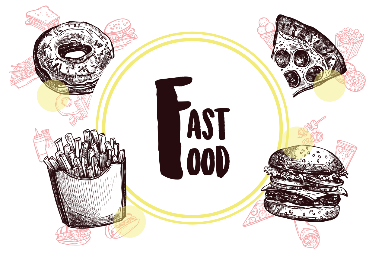 Set de table original illustrations de fast food - TenStickers