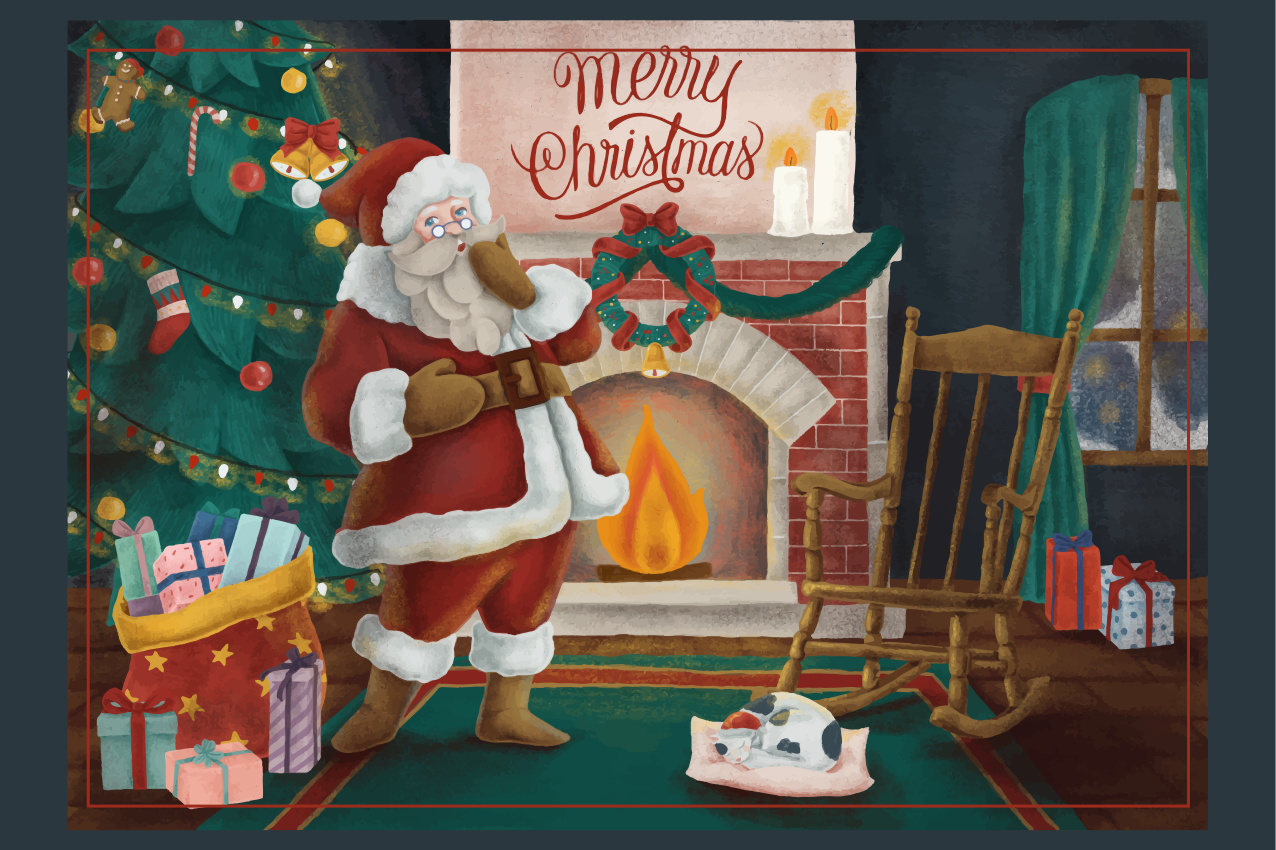 Set de table noël réunion du père noël - TenStickers