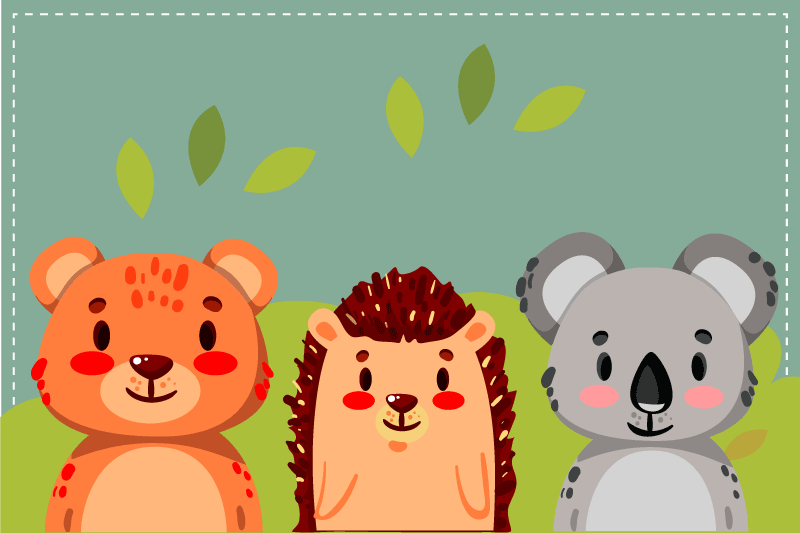 Set de table enfant amis animaux mignons - TenStickers