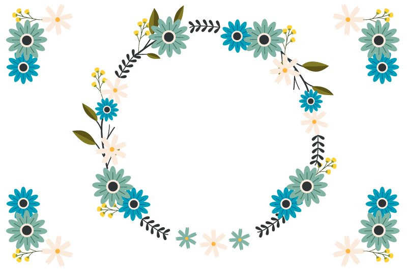 Set de table original cadre floral accentué - TenStickers