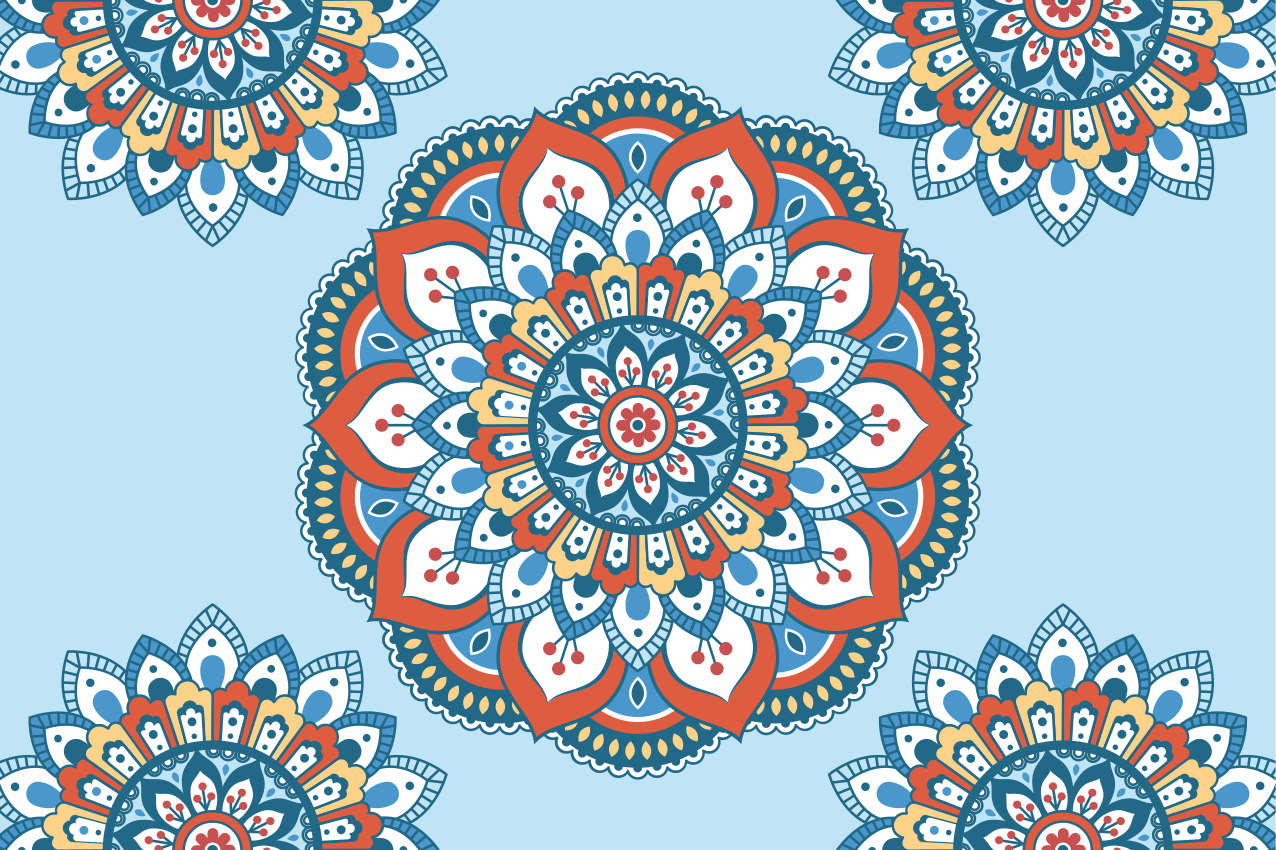 Set de table original motif mandala vibrant - TenStickers