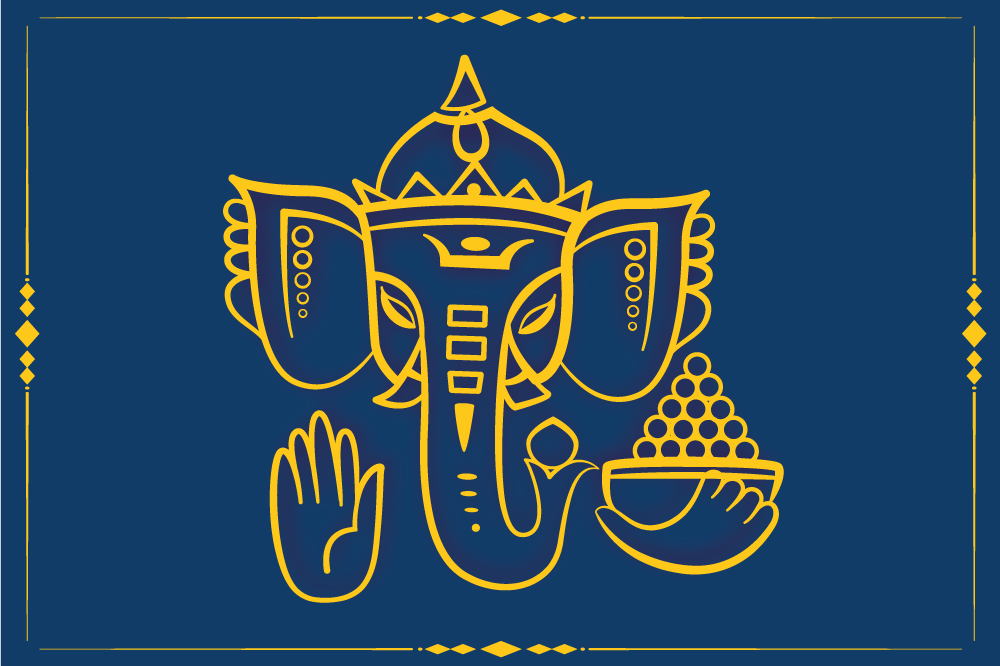 Set de table original motif traditionnel ganesha - TenStickers